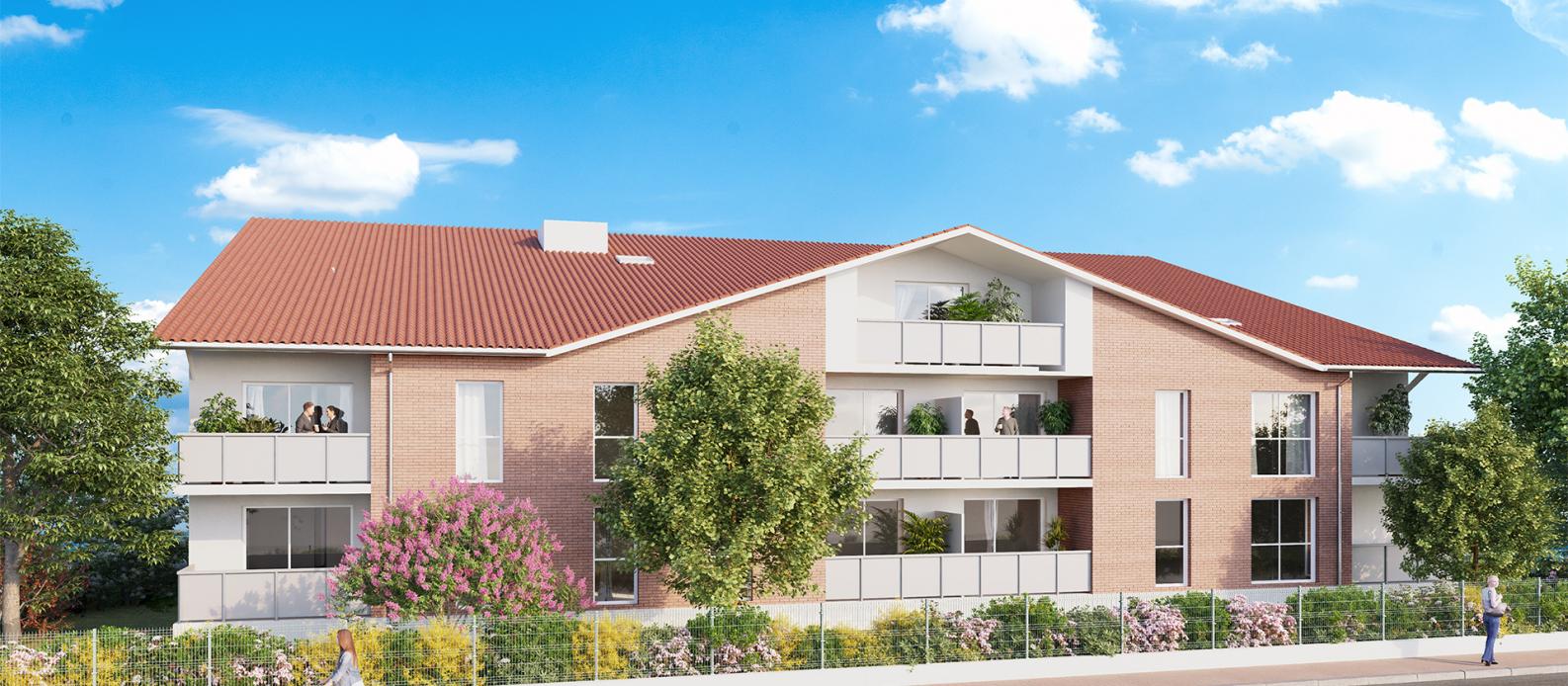 perspective exterieure en journee residence azur et or realisez un investissement locatif à escalquens toulouse