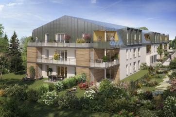 perspective couleur en journee residence terre de seine a mont saint aignan proche de rouen - acheter un appartement à mont-saint-aignan